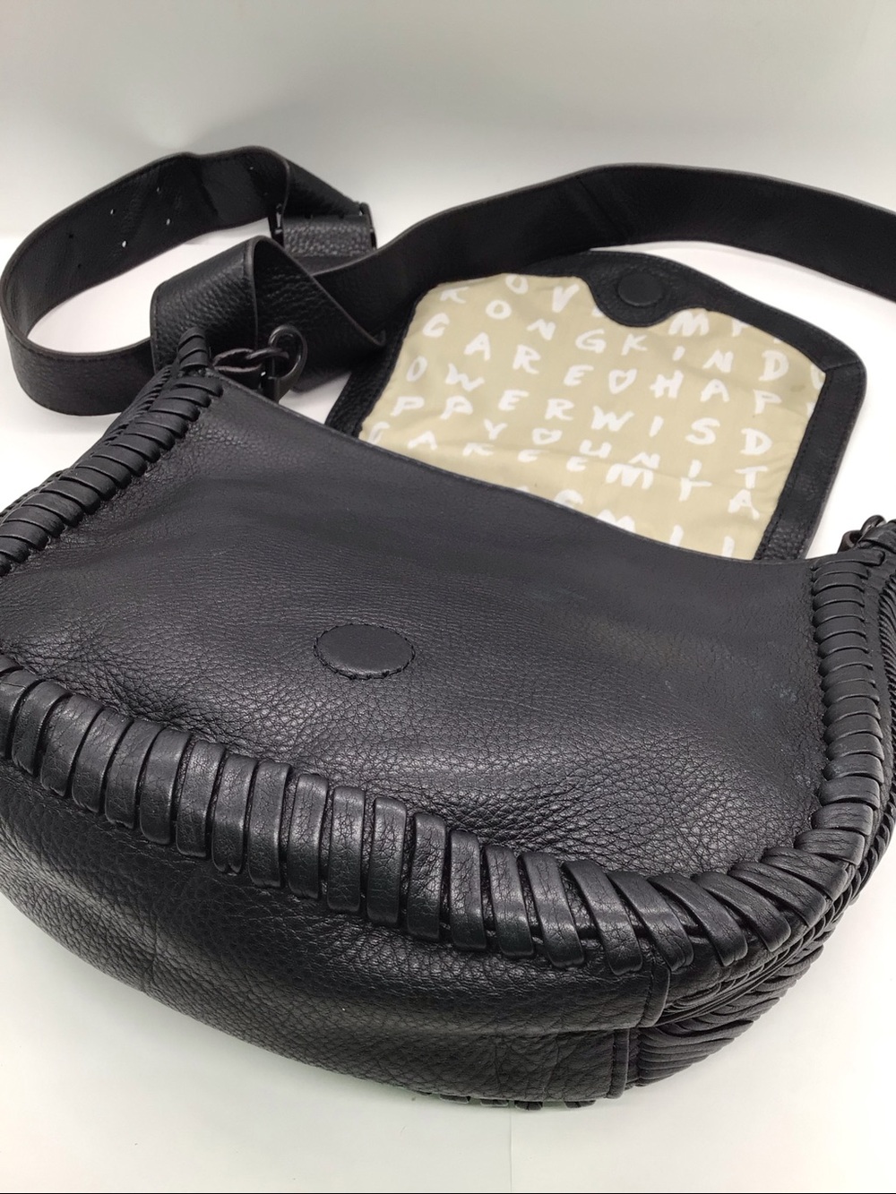 Aimee Kestenberg All For Love Black Pebble Leather Crossbody Bag - Picture 8 of 12